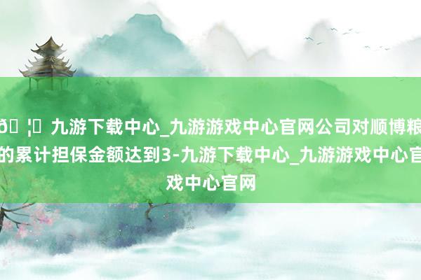 🦄九游下载中心_九游游戏中心官网公司对顺博粮油的累计担保金额达到3-九游下载中心_九游游戏中心官网