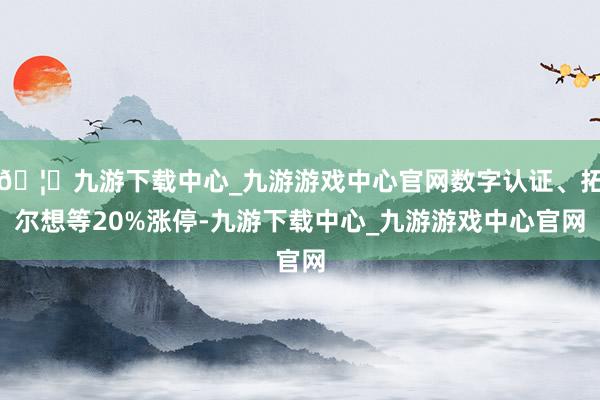 🦄九游下载中心_九游游戏中心官网数字认证、拓尔想等20%涨停-九游下载中心_九游游戏中心官网