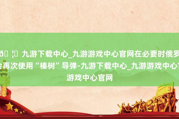 🦄九游下载中心_九游游戏中心官网在必要时俄罗斯会再次使用“榛树”导弹-九游下载中心_九游游戏中心官网